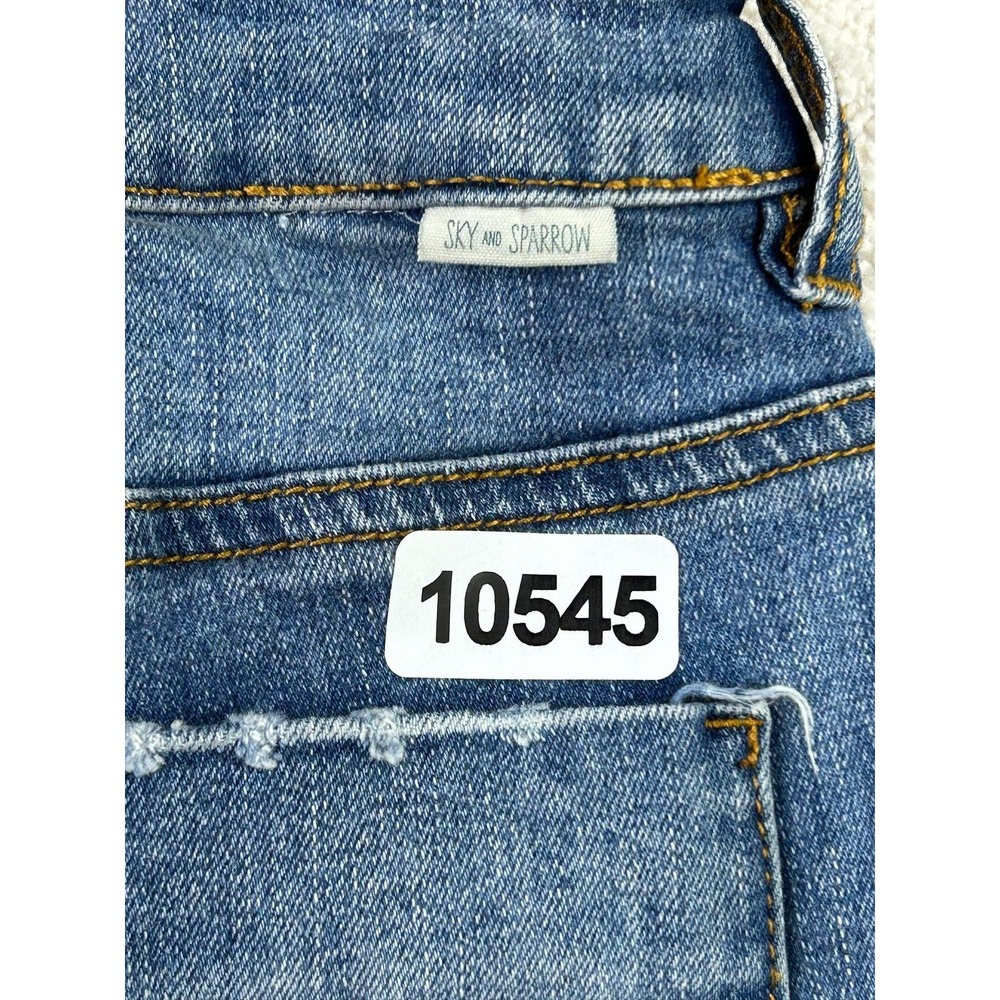 Sky and Sparrow Jeans Womens 1 Blue High Rise Straight Leg Raw Hem Vintage Style - Picture 12 of 12